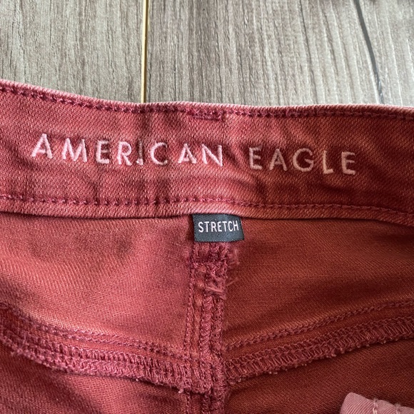 American Eagle super high rise burnt red mom jeans 90% cotton size 2 - Picture 7 of 13